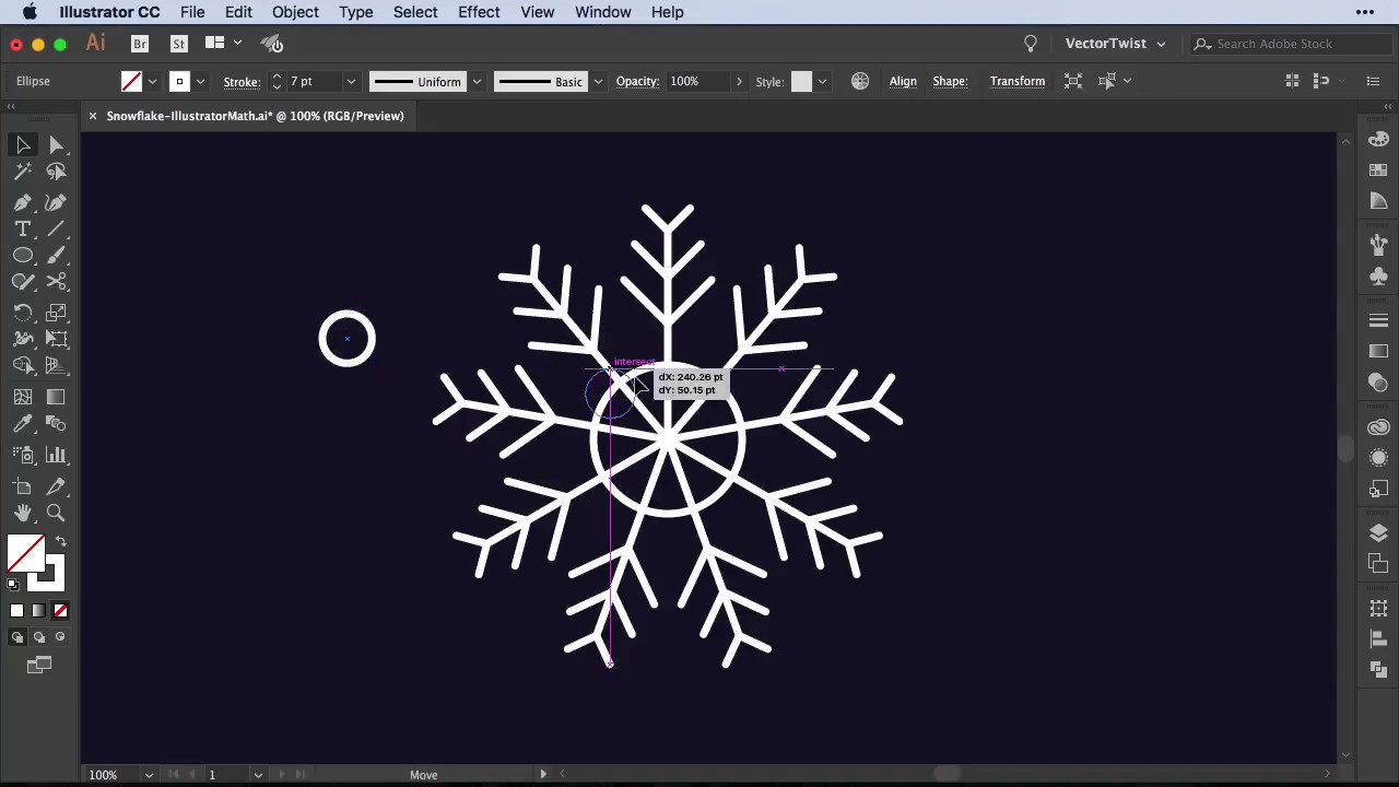 Rotate Tool and Math in Illustrator: Create a Snowflake in Illustrator CC