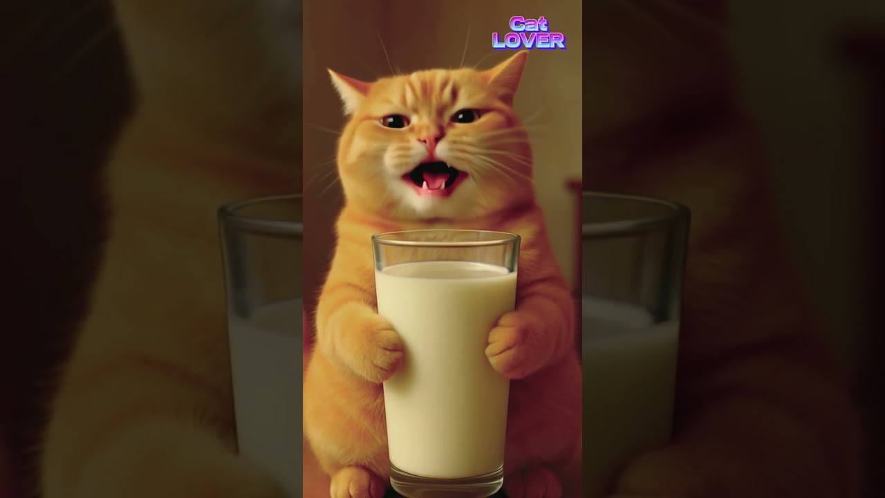 Kucing Lucu Ini Cuma Mau Susu Mahal 😅 #Shorts