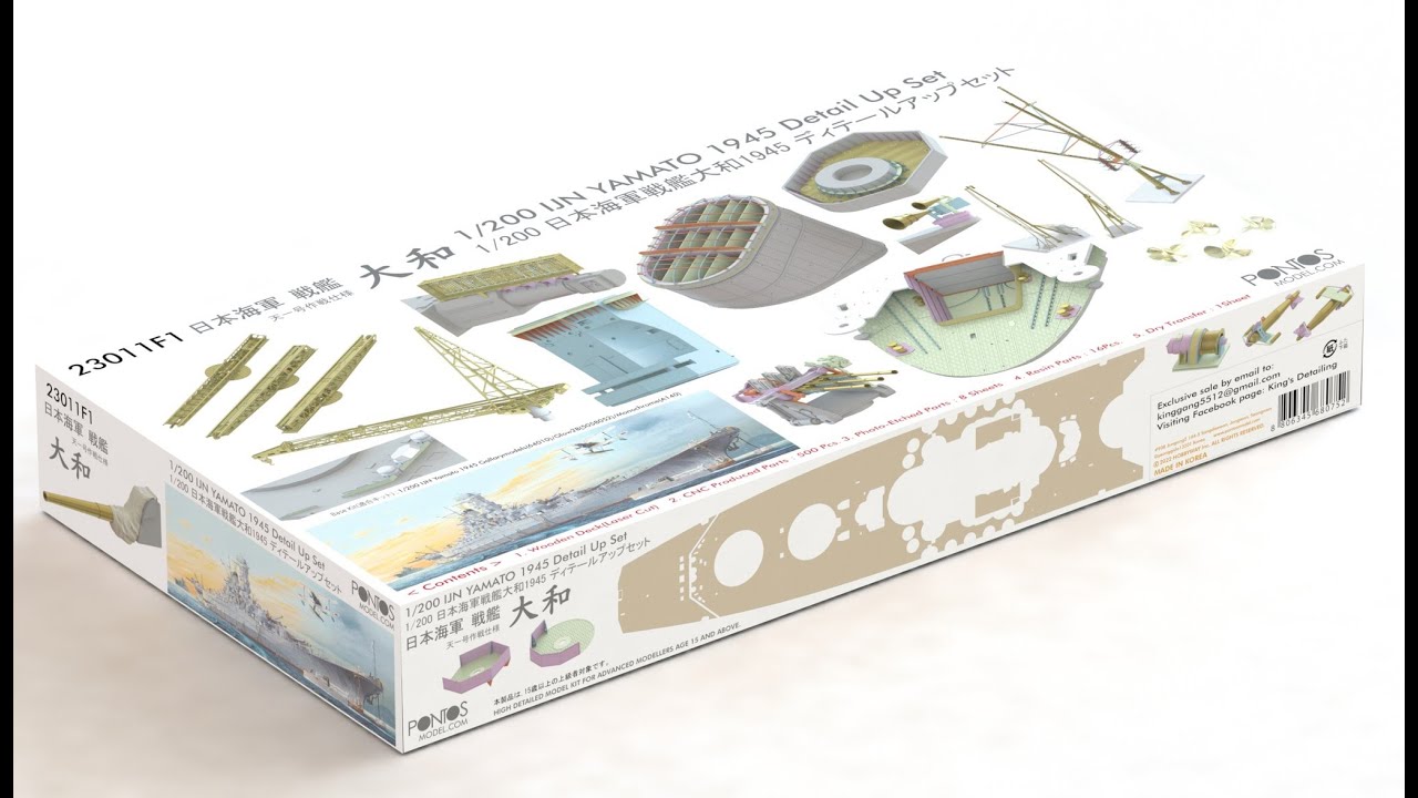 Pontos set for 1/200 Yamato. A quick look at the instructions..