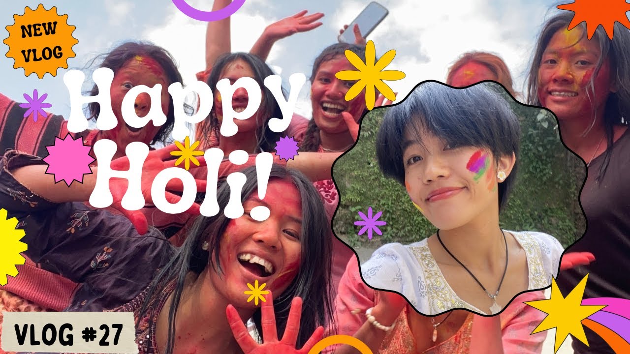 हामीलाई पनि होली लाग्यो 🤩👏 Holi celebrate 2082 🎨🌈 #holi  #festival #vlog @amritasunuwar11 