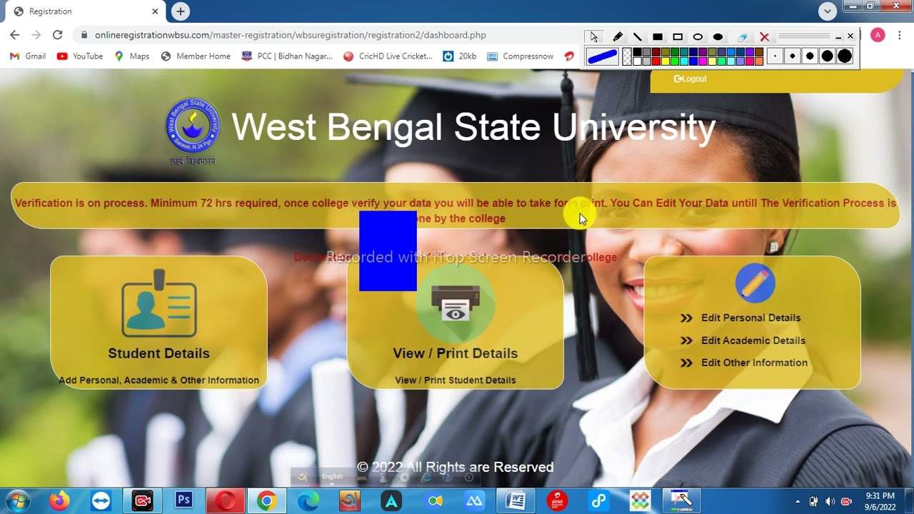 Edit or Correction any Registration Details , WBSU