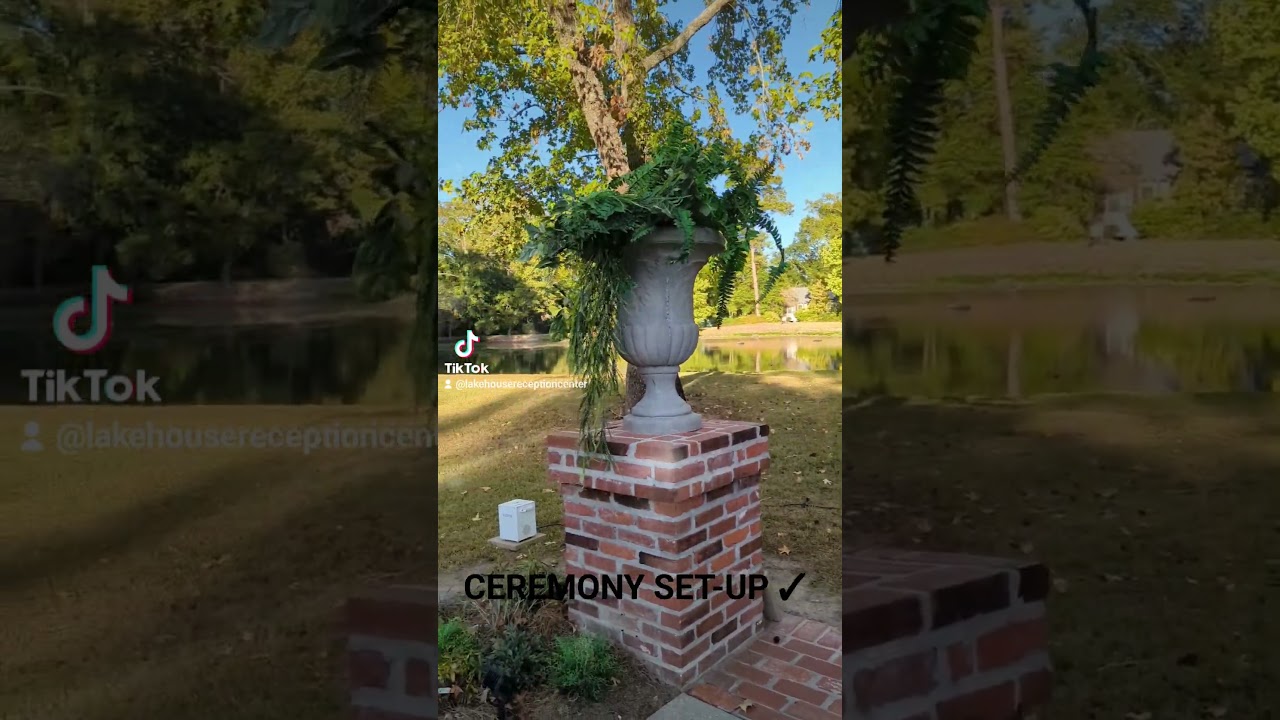 Ceremony set-up✓  #lakehousereceptioncenter #lakehousebr #outdoorceremony #lakesideceremony