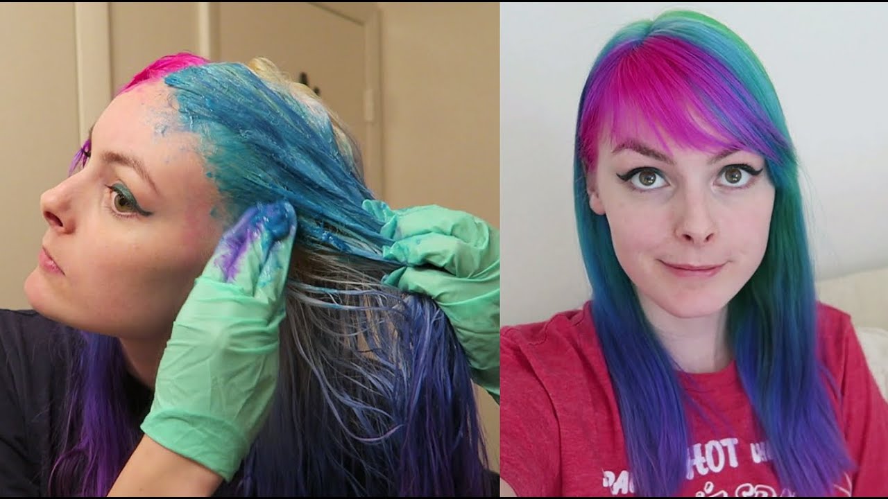 Dyeing My Hair Pink, Green, and Blue using Special Effects!