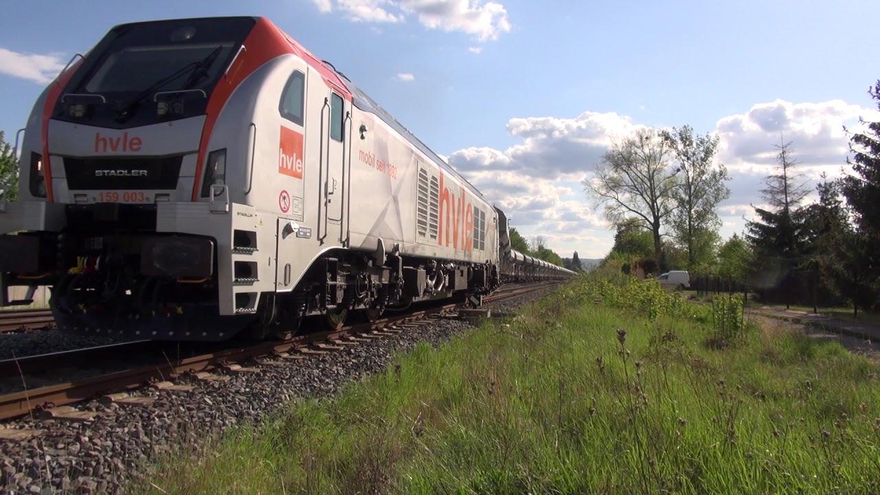 Stadler Eurodual: - Ausfahrt  159 003 der hvle aus Verladeanlage Quedlinburg   05.05.2020