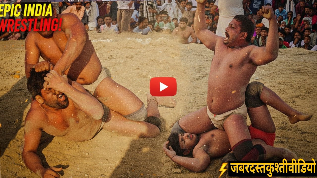 गुस्से में तीन पहलवानों को पटक दिया जावेद गनी जबरदस्त कुश्ती// JavedGani thapa pahlwan kushti 