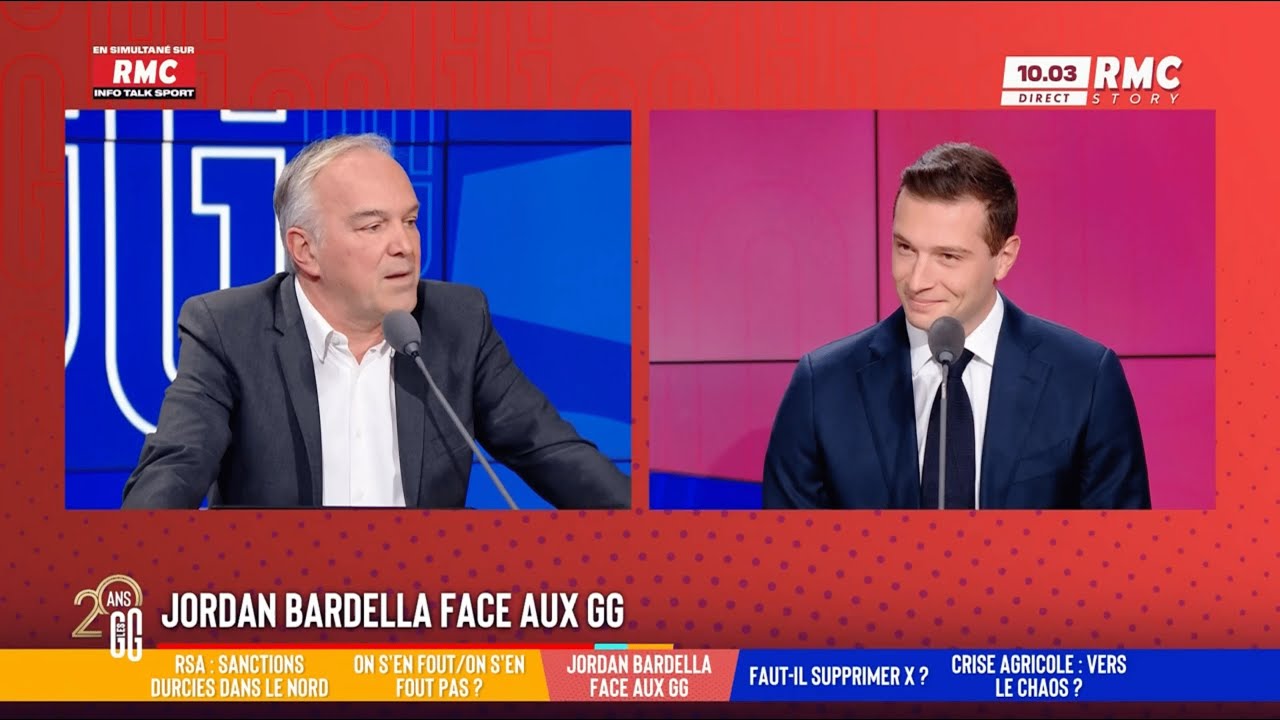 Jordan Bardella sur RMC : « Ce gouvernement prend la route de la censure »