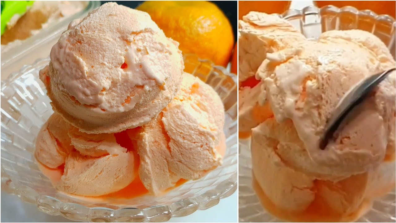 Orange Ice Cream Recipe With Only 3 Ingredients | Winter's Special Dessert Recipe