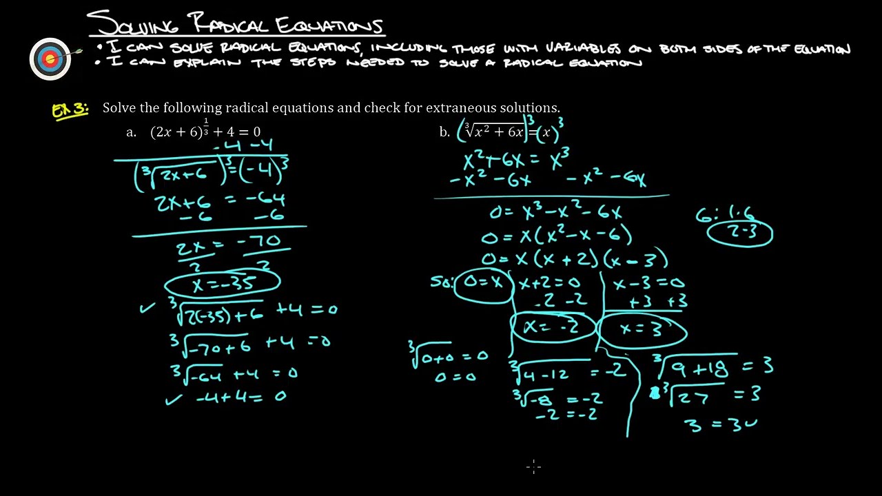 7.5 Solving Radical Equations