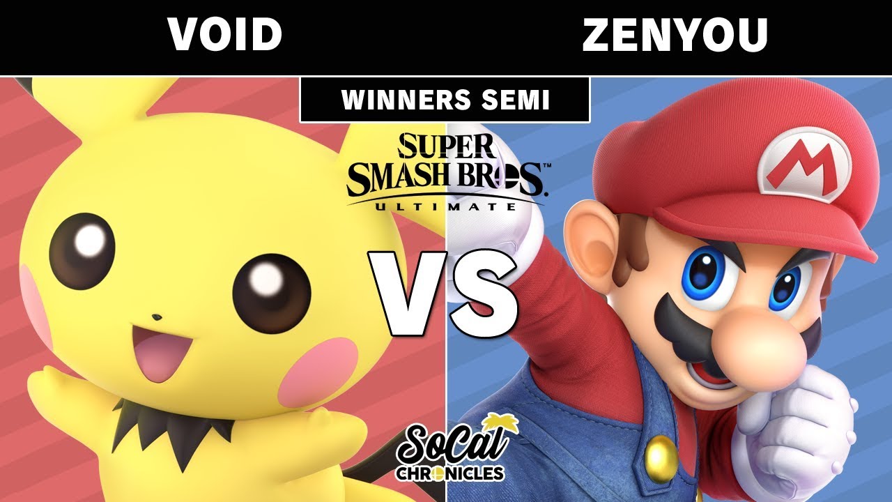 Smash Ultimate Tournament - CLG | VoiD (Pichu) vs Zenyou (Mario) Winners Semis - SoCal Chronicles