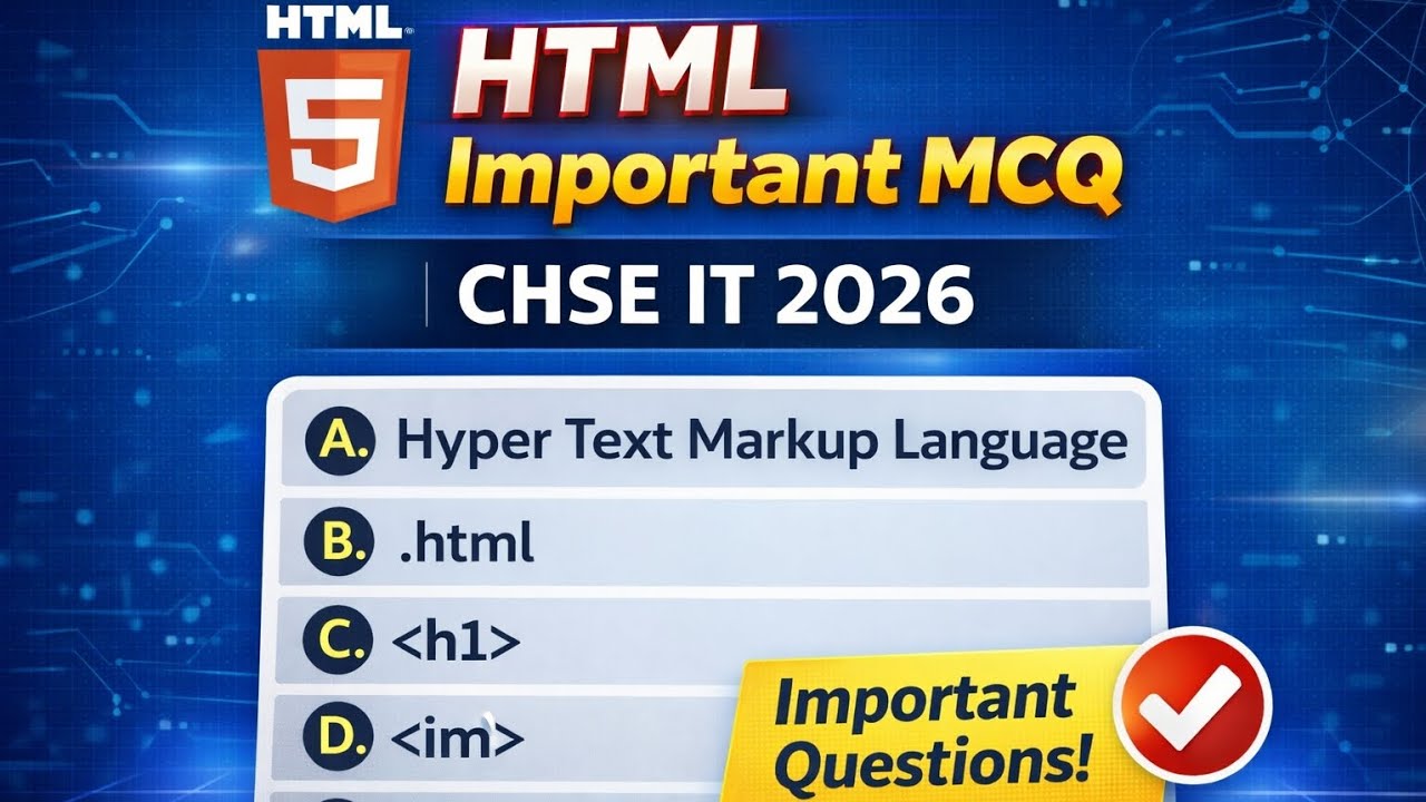 HTML Revision MCQ | Last Minute Preparation CHSE IT 2026
