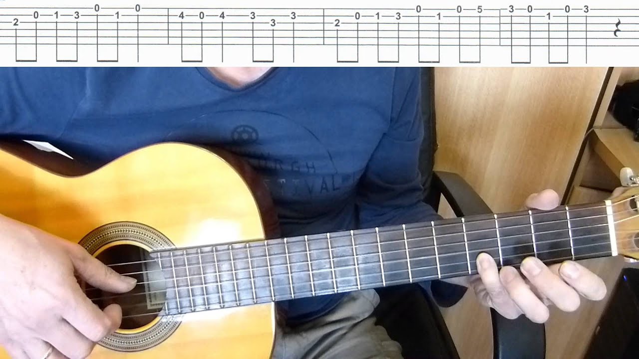 In the Hall of the Mountain King - Grieg - Easy Guitar melody - Guitar duet + TAB Guitar lesson