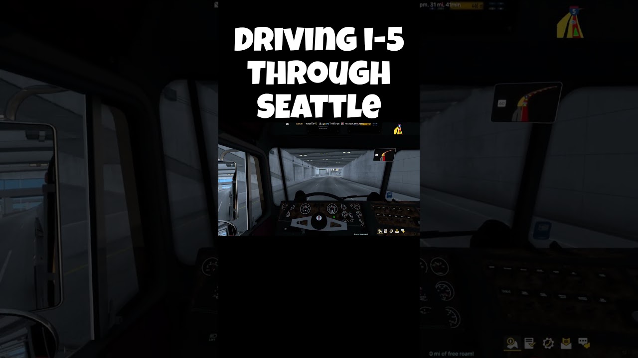 FPV Driving Tractor Trailer on I-5 Through Seattle 