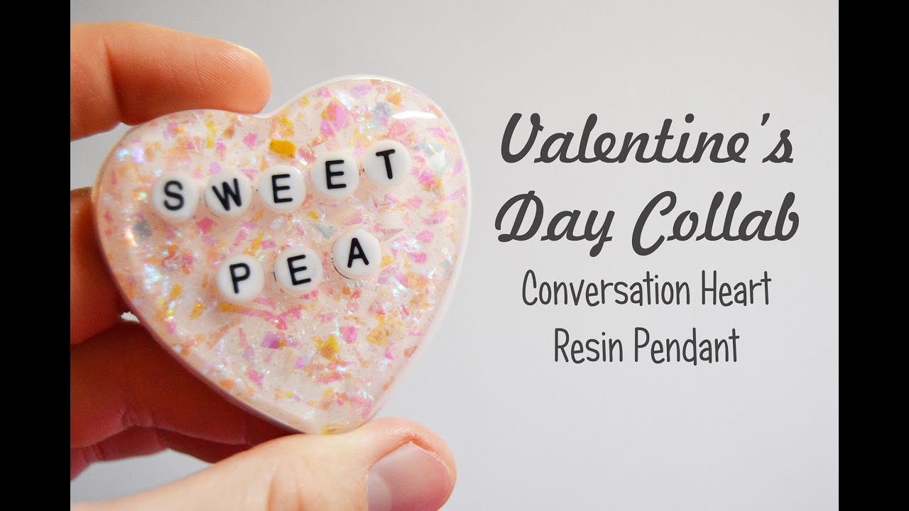 Conversation Heart Resin Pendant | Valentine's Day Collab