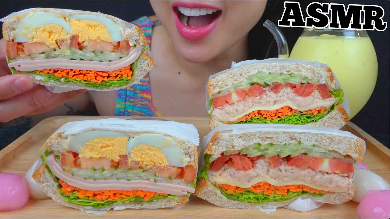 ASMR EATING EGG + TUNA VEGGIE SANDWICH + JAPANESE DANGO (EATING SOUNDS) NO TALKING | SAS-ASMR