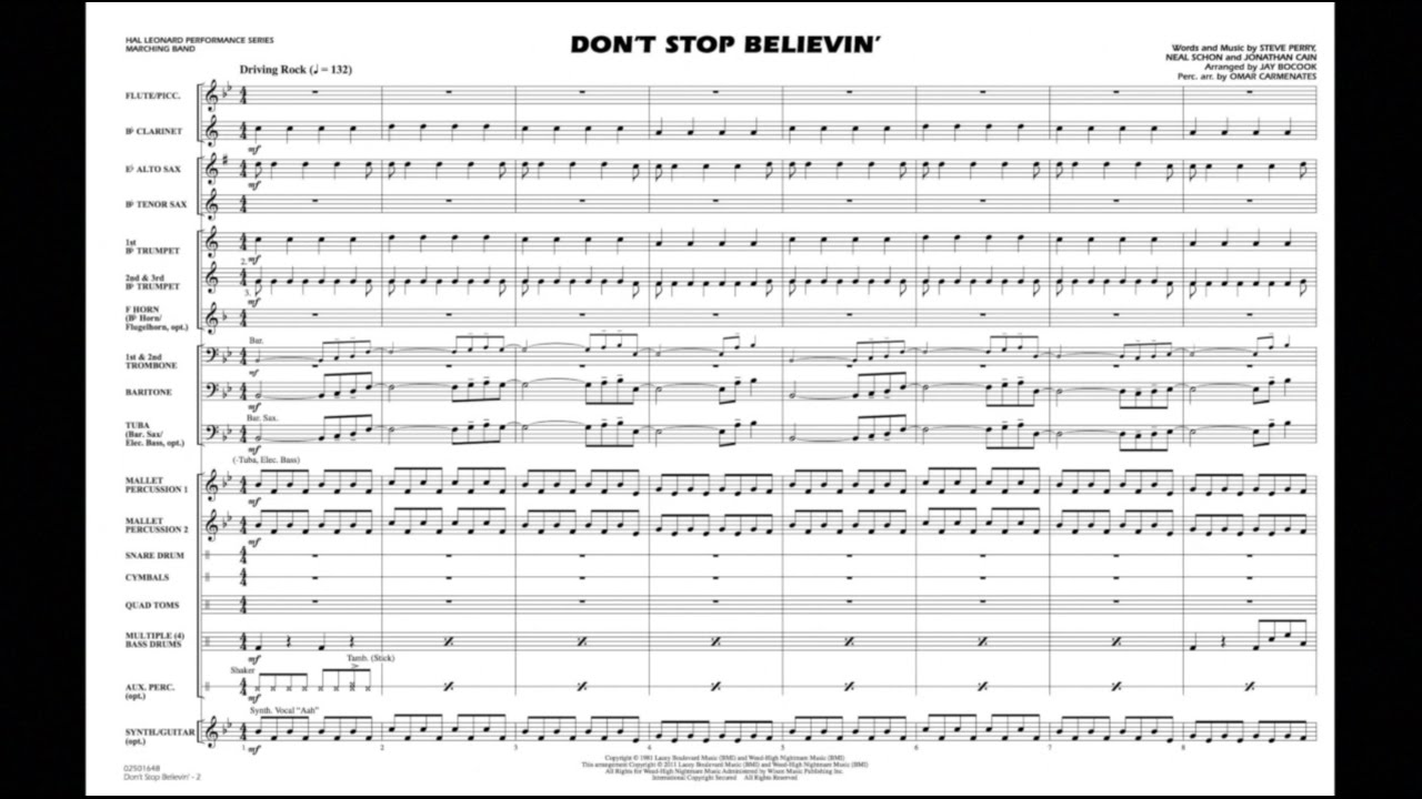 Don't Stop Believin' arranged by Jay Bocook