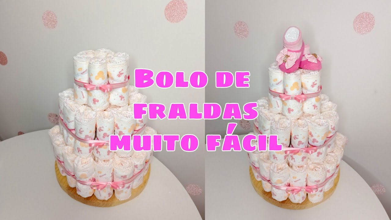 Como fazer um bolo de fralda / chá de bebê