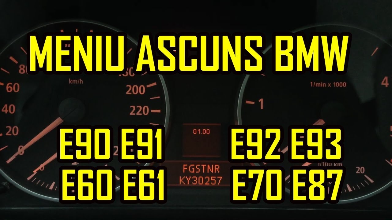 BMW E90 E91 E92 E93 E60 E61 E70 E87 Meniu Ascuns Lista Coduri