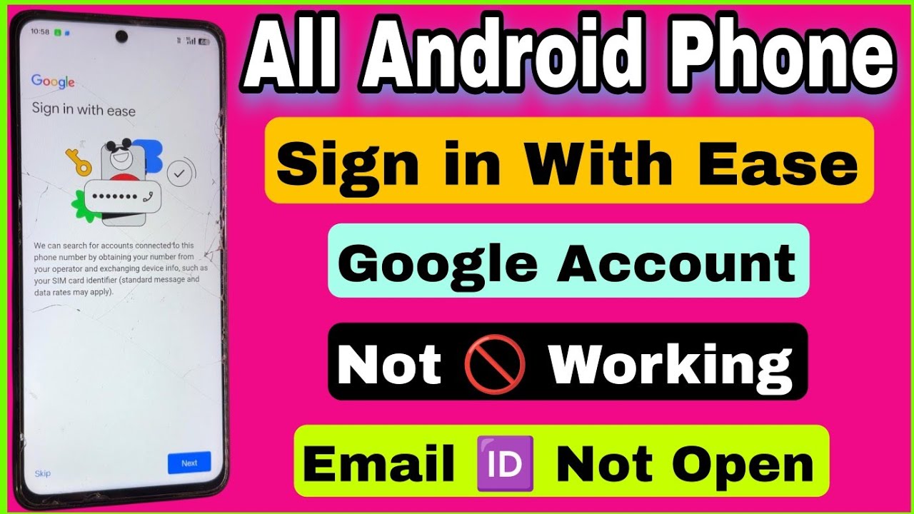 Sign in With Ease Problem || Google Account Not 🚫 Open || Email Id Problem #Signinwitheaseissue