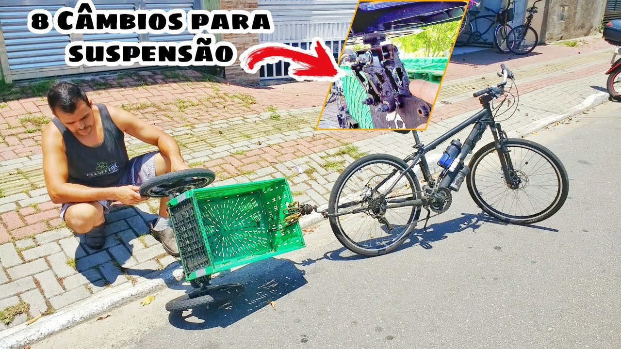 Carretinha caseira com 8 câmbios para suspensão traseira essa veio da NASA / Projeto dos inscritos