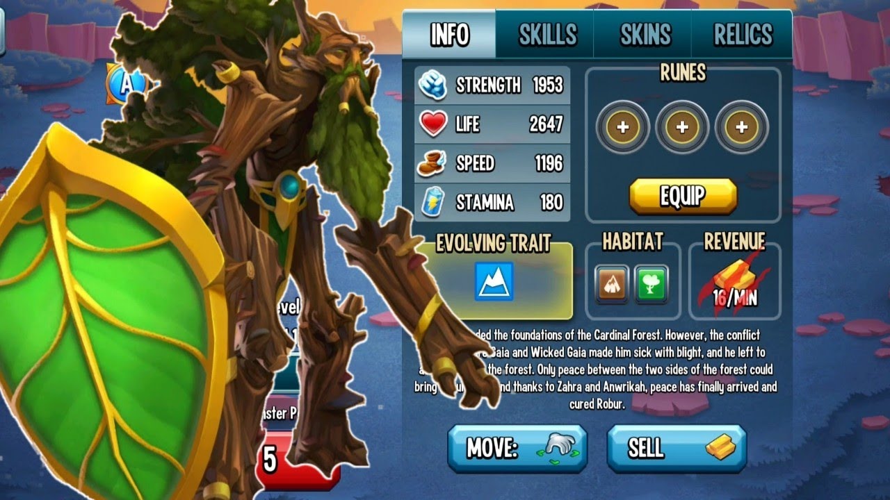 Monster Legends : ROBUR OLDENSHIELD Level 100 [New Ancestor Monster]