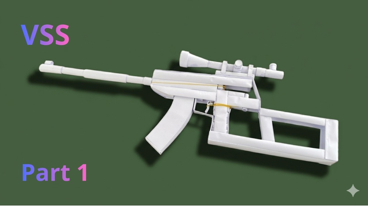 Я СОБРАЛ ВИНТОВКУ VSS ИЗ БУМАГИ – ЧАСТЬ 1 (БЕЗ ПРУЖИННОГО МАГАЗИНА)