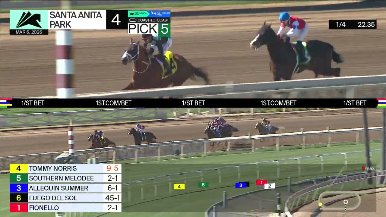 Томми Норрис одержал победу в 4-й гонке в пятницу, 6 марта, на ипподроме Санта-Анита-Парк.