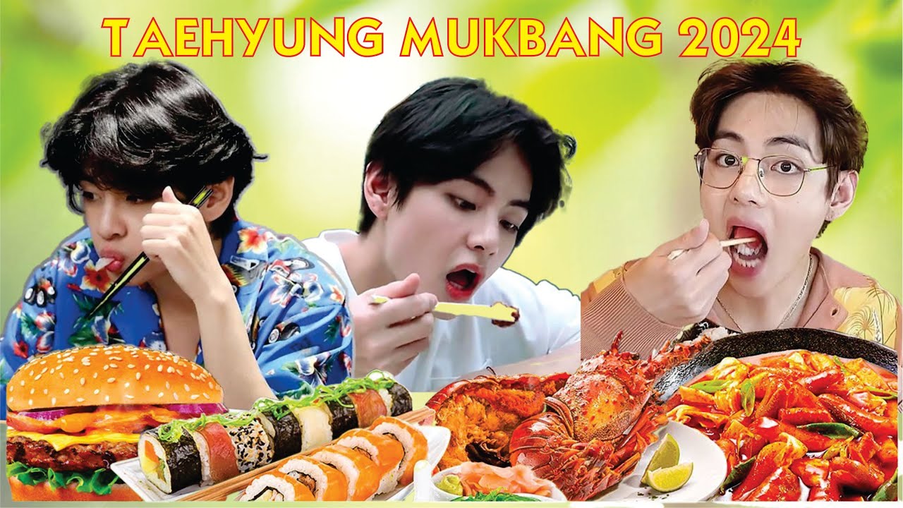 Taehyung mukbang 2024 — V из BTS ест 18 минут подряд