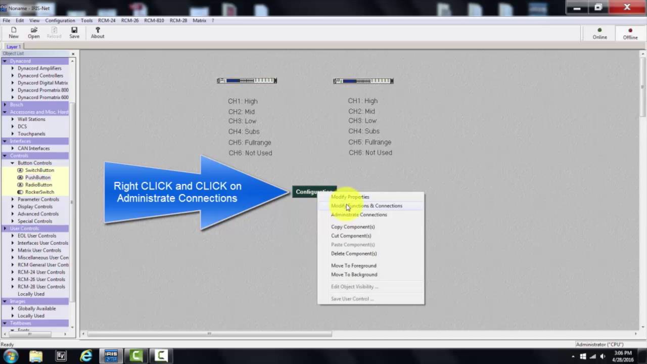 DX 46 Push Button Template in IrisNet