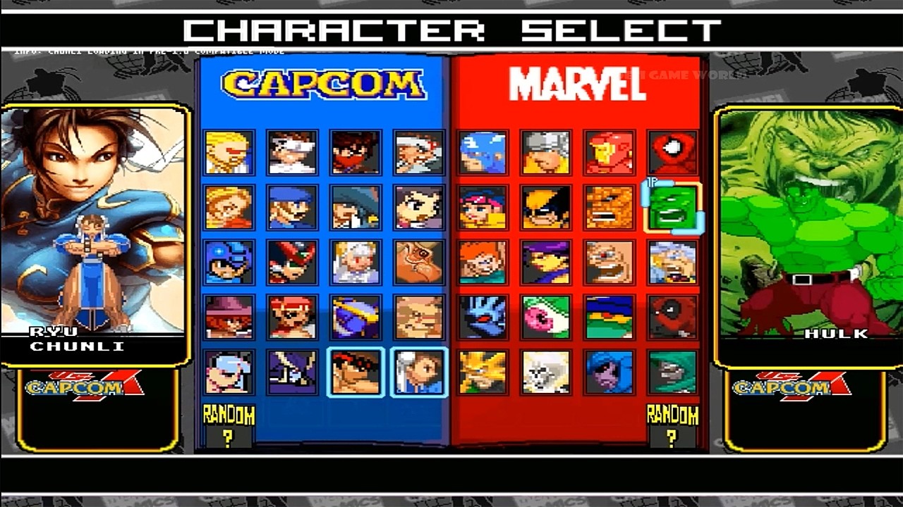 Игровой процесс Marvel vs Capcom X Mugen
