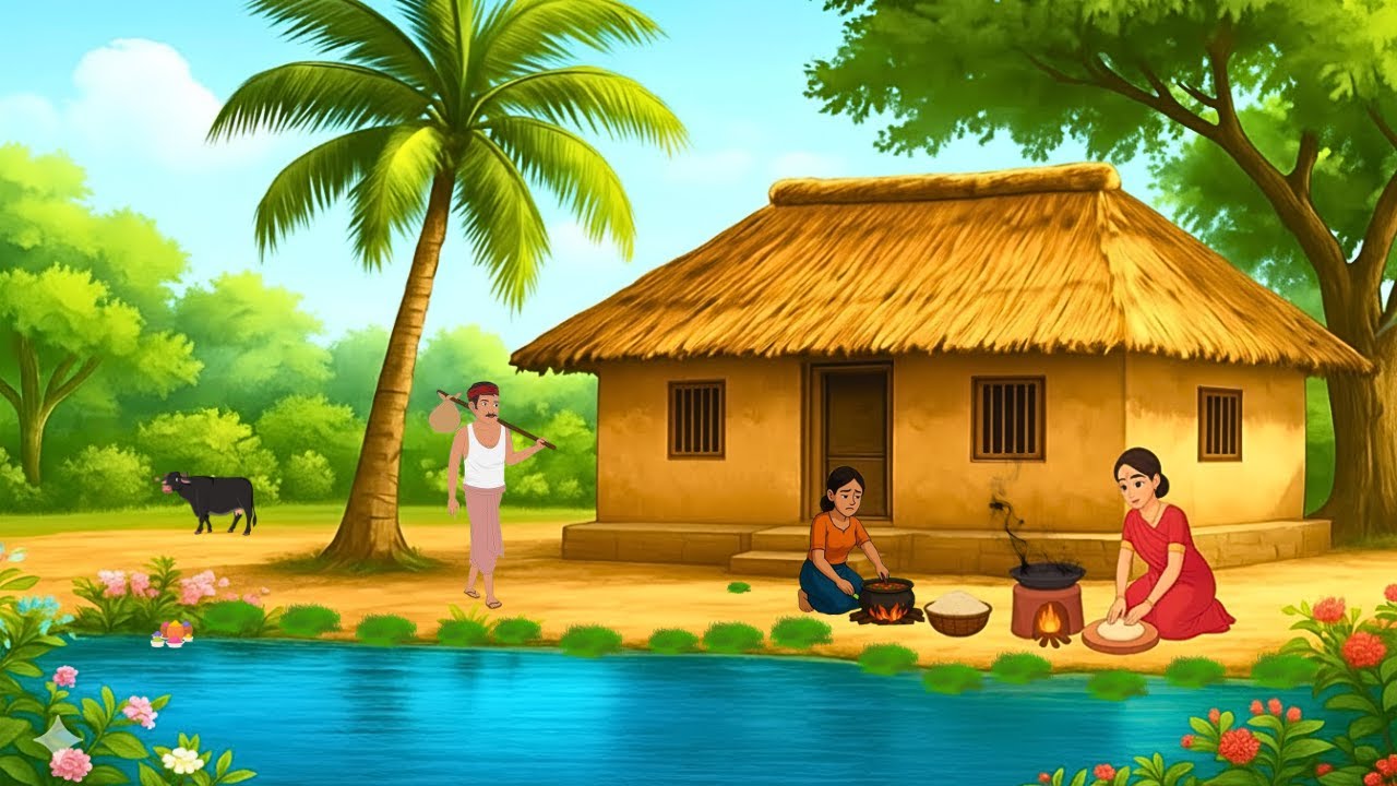 नदी किनारे गरीब का घर | Hindi Moral Story | Cartoon Story | Bedtime Story | New Hindi Kahani