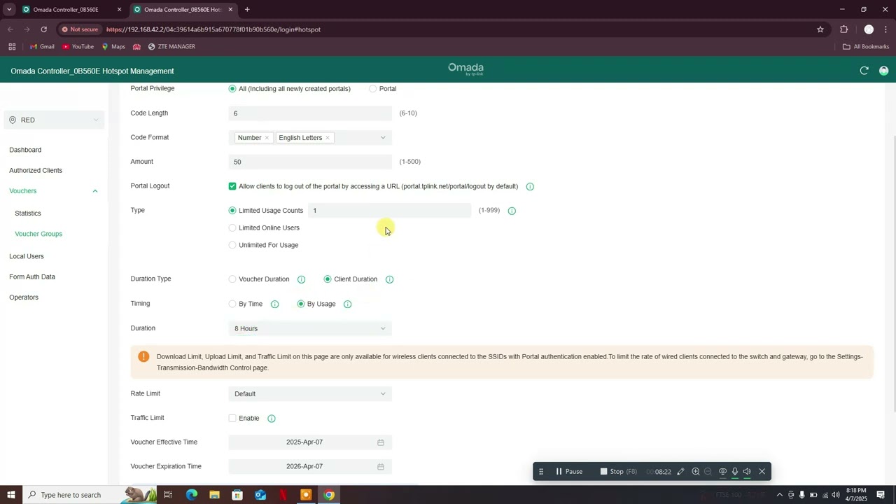 TP-LINK OMADA How to Create VOUCHER CODE