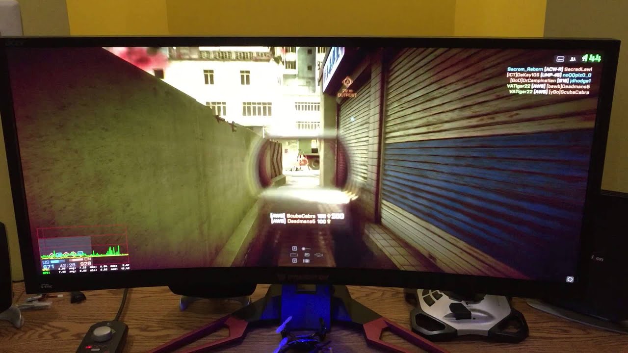 Acer Predator Z35  G Sync @ 144 HZ BF4 Gameplay  (External Video)
