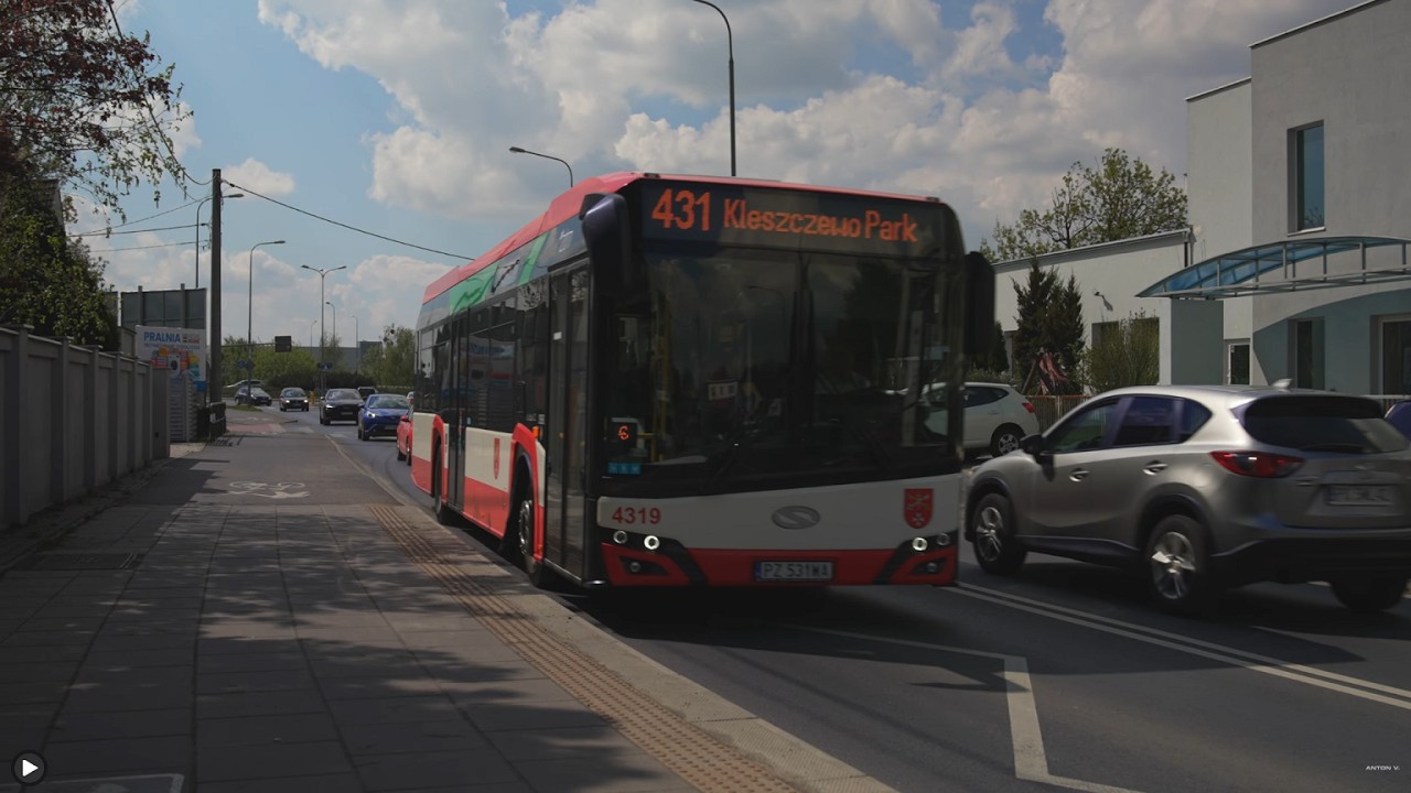 Poland, Poznań, bus 431 ride from Ługańska to Kleszczewo Park