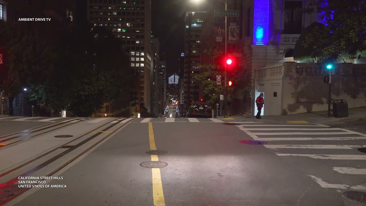 DRIVING SAN FRANCISCO USA 4K - CALIFORNIA STREET HILLS - AMBIENT DRIVE TV