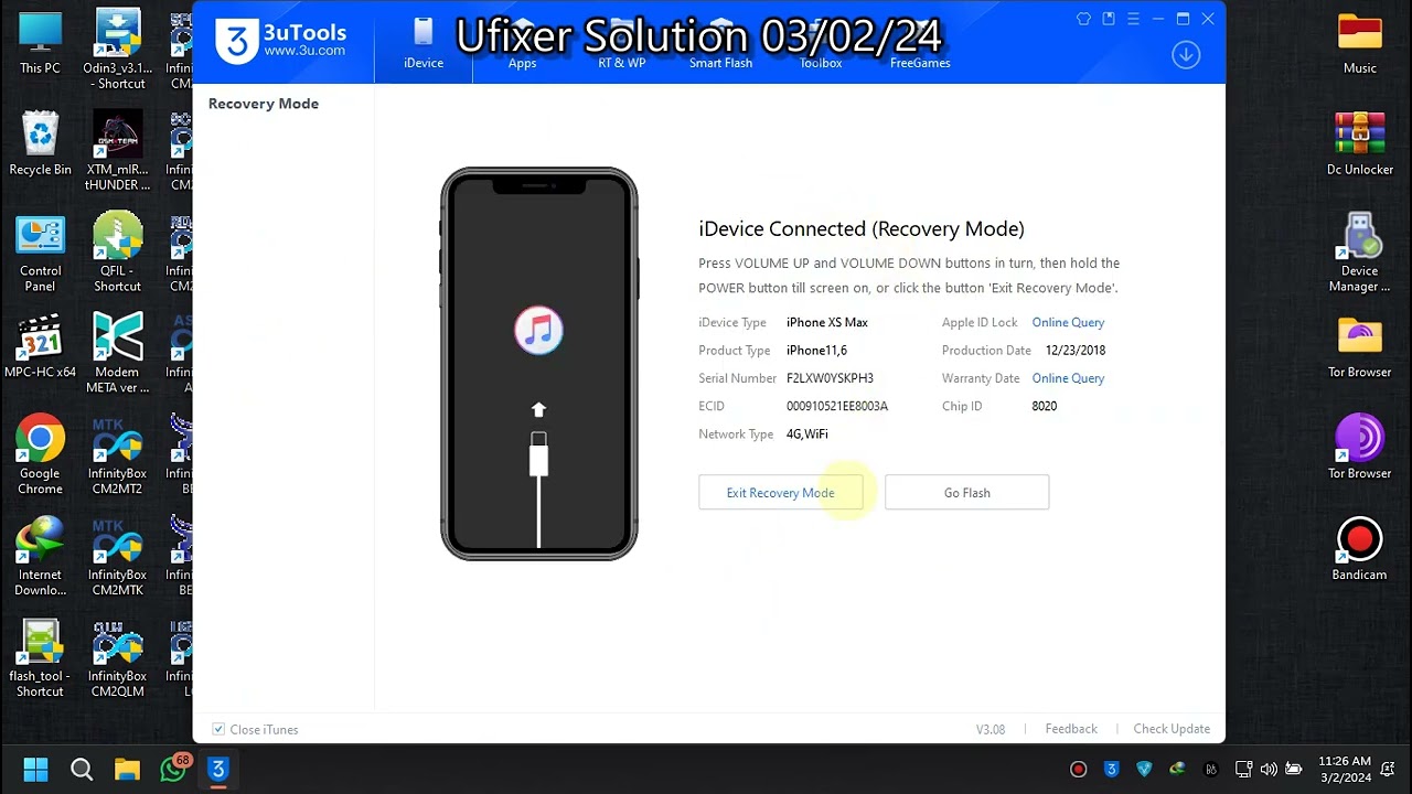 How to fix iPhone Xs Max error -1  (Ufixer Solution) 2024  #iphoneerrorfix #3utools #itunes