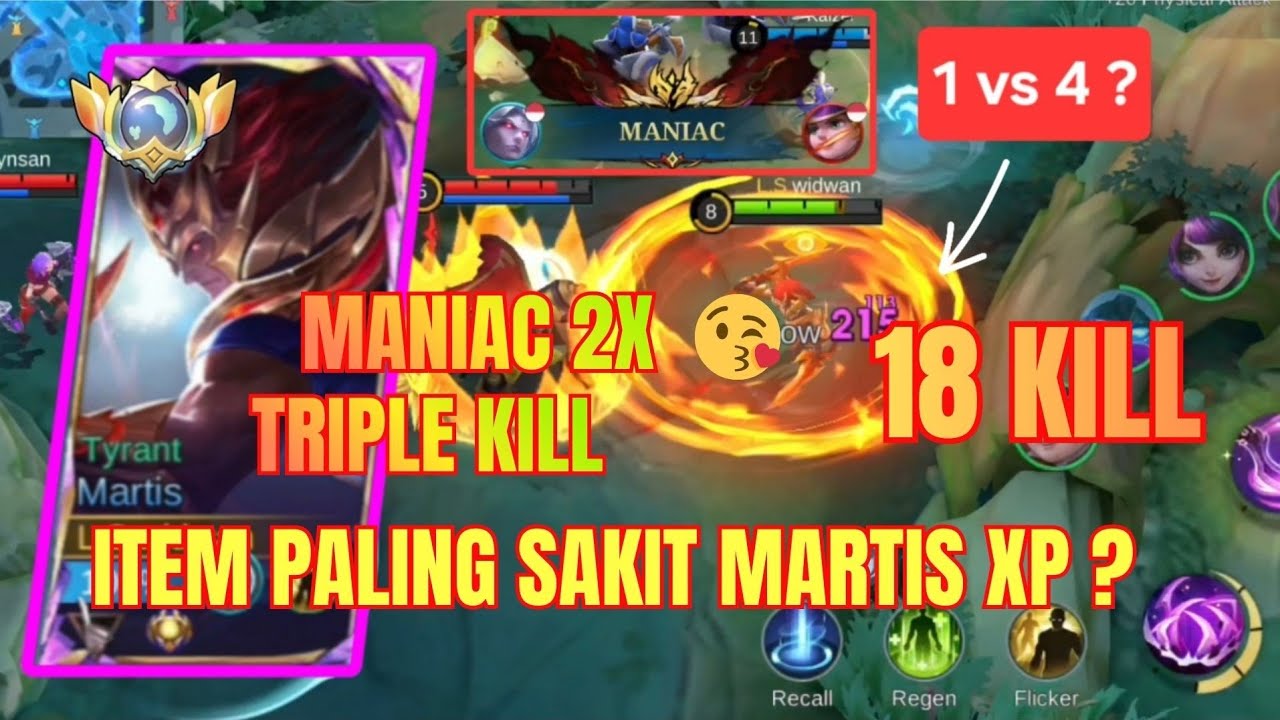 18 KILL 2X MANIAC GEDONG TIM FULL SILVER, GAMPLAY MARTIS XP PROPLAYER