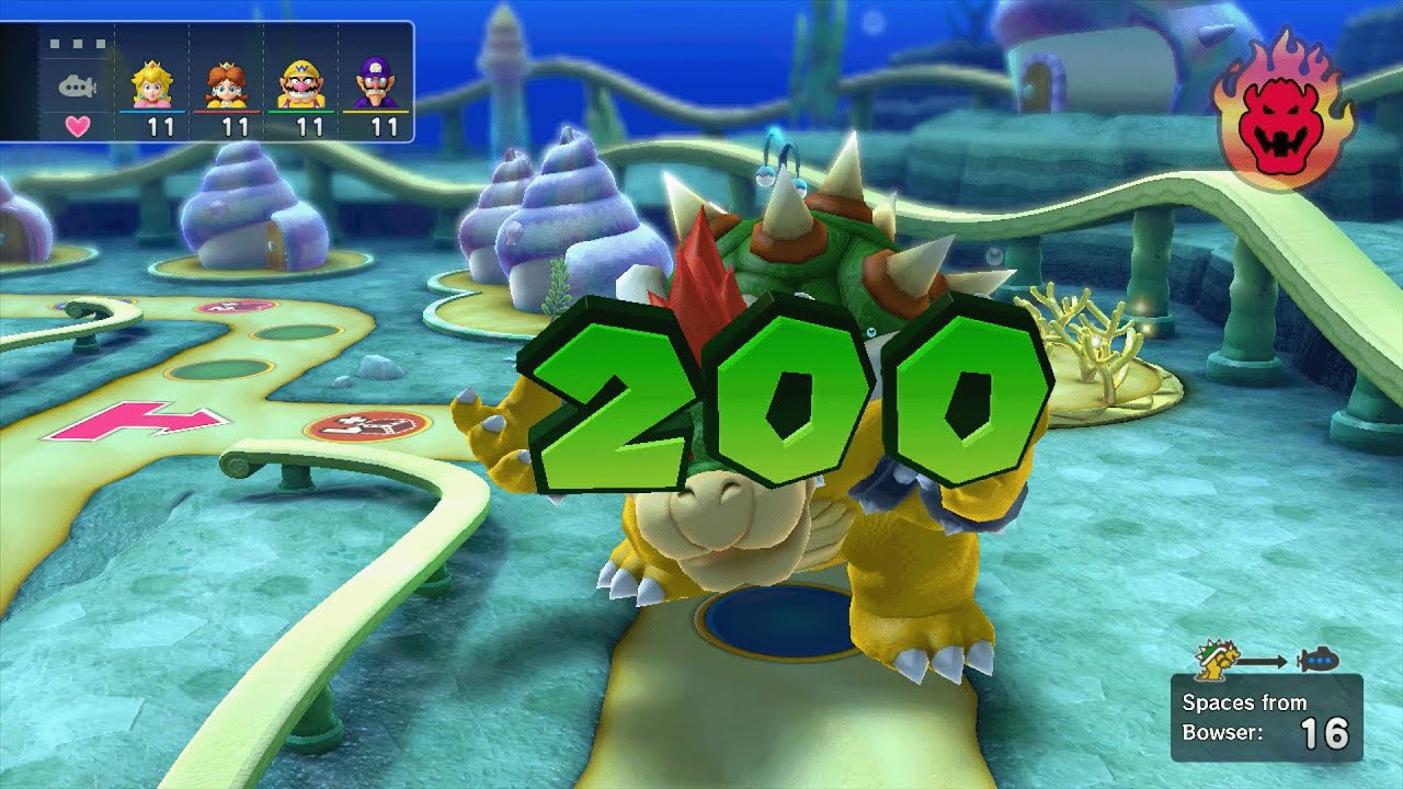 Mario Party 10 - Bowser vs Peach vs Daisy vs Wario vs Waluigi - Whimsical Waters