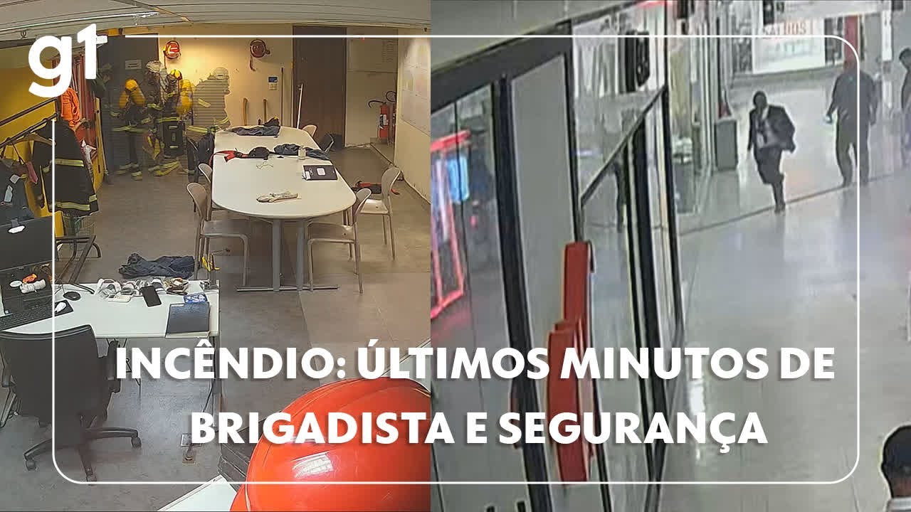 Câmeras mostram começo do incêndio em shopping do Rio, trabalho da brigada e evacuação