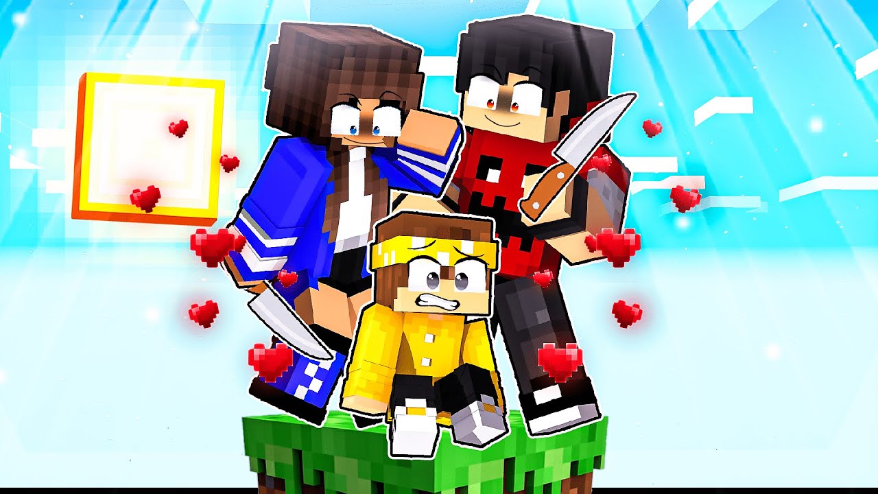 JOGANDO com a FAMÍLIA YANDERE em APENAS um BLOCO no Minecraft