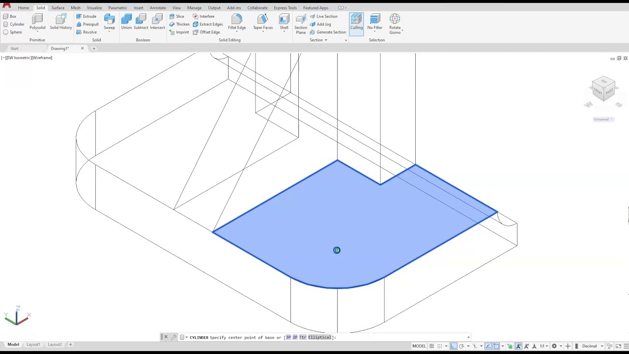 AutoCAD 3D - Extrude, Fillet, and Revolve