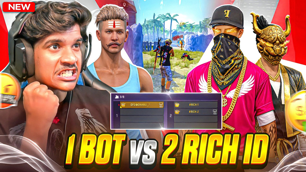 1 БОТ против 2 САМЫХ БОГАТЫХ ИГРОКОВ 💀🔥 | КОРОЛИ КОЛЛЕКЦИЙ 👑| 1 на 2 😨 | FREE FIRE ТЕЛУГУ #dfg #f...