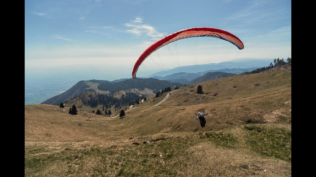 Paragliding in Bassano by Monte Del Grappa. Thermalling flight.