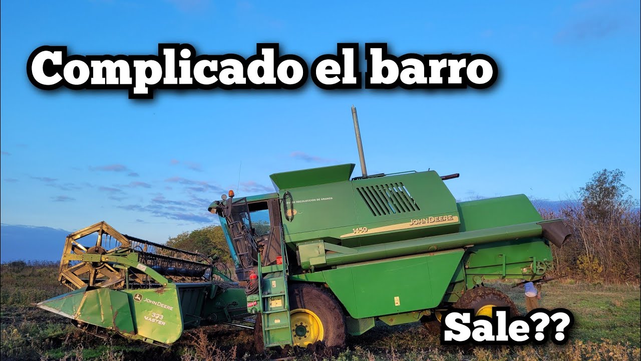 COSECHA de SOJA en el BARRO, con la MASSEY 9795 y CINCHANDO la JOHN DEERE 1450 con el MACROSA