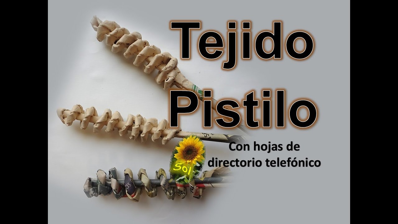 Tejido pistilo cestería con papel periódico -  Pistil woven baskets with newspaper