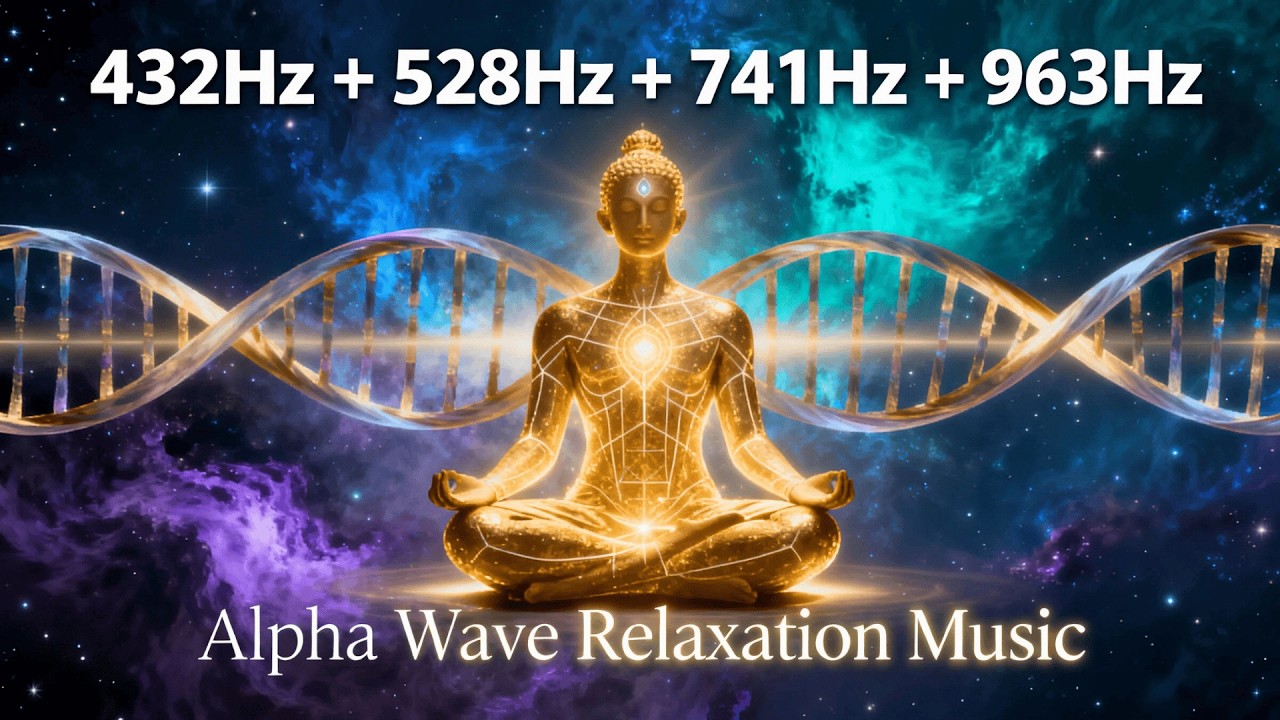 432Hz + 528Hz + 741Hz + 963Hz | Alpha Wave Relaxation Music for Mind & Body