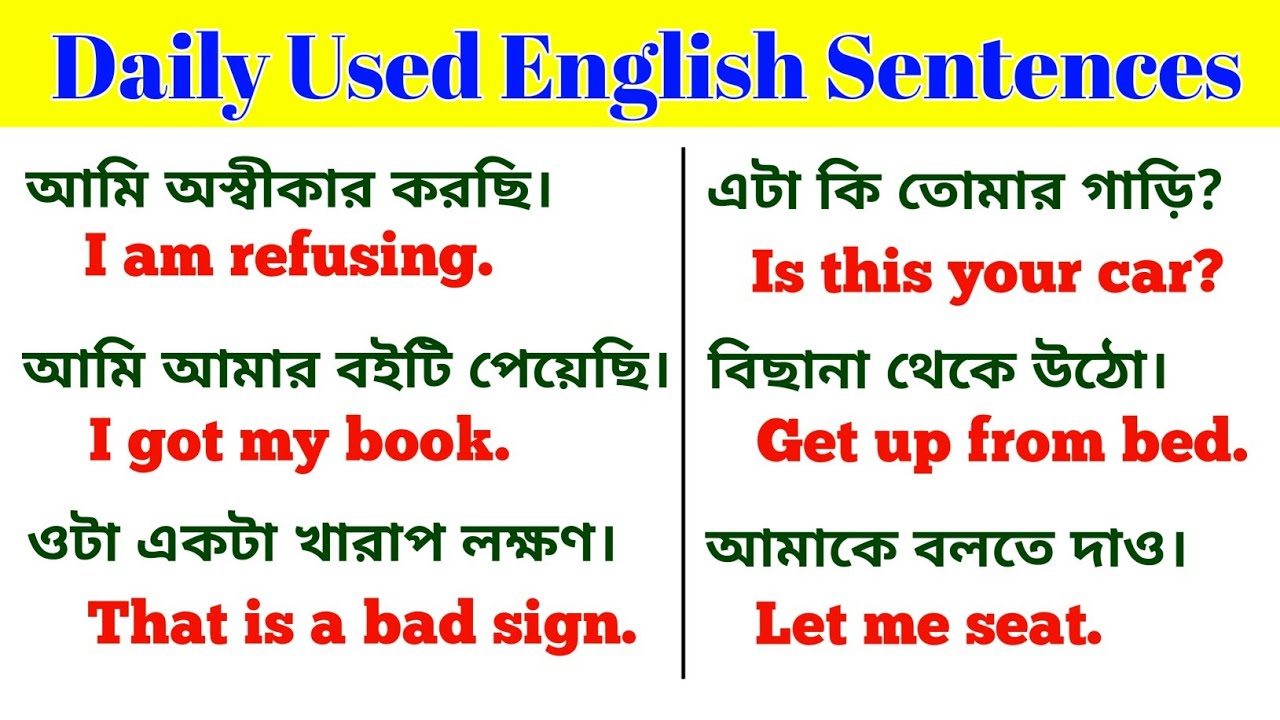 কিভাবে দ্রুত অনর্গল ইংরেজি বলতে শিখবেন? | 100 Daily Use English Sentences | মাত্র ১০ মিনিটে শিখুন