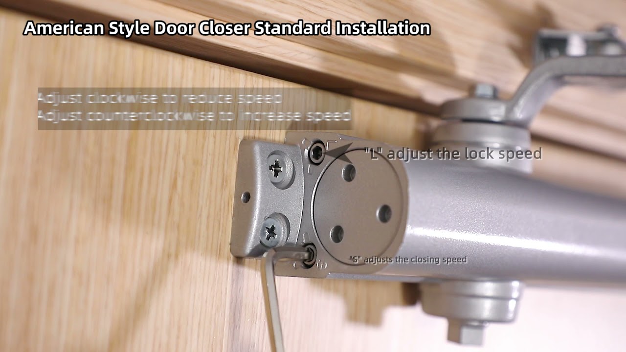American style door closer standard installation