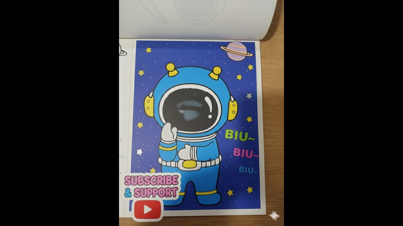 Coloring a Cute Astronaut 👨‍🚀🚀 .Mənimlə birlikdə rəngləyin: Stressdən uzaqlaşın 