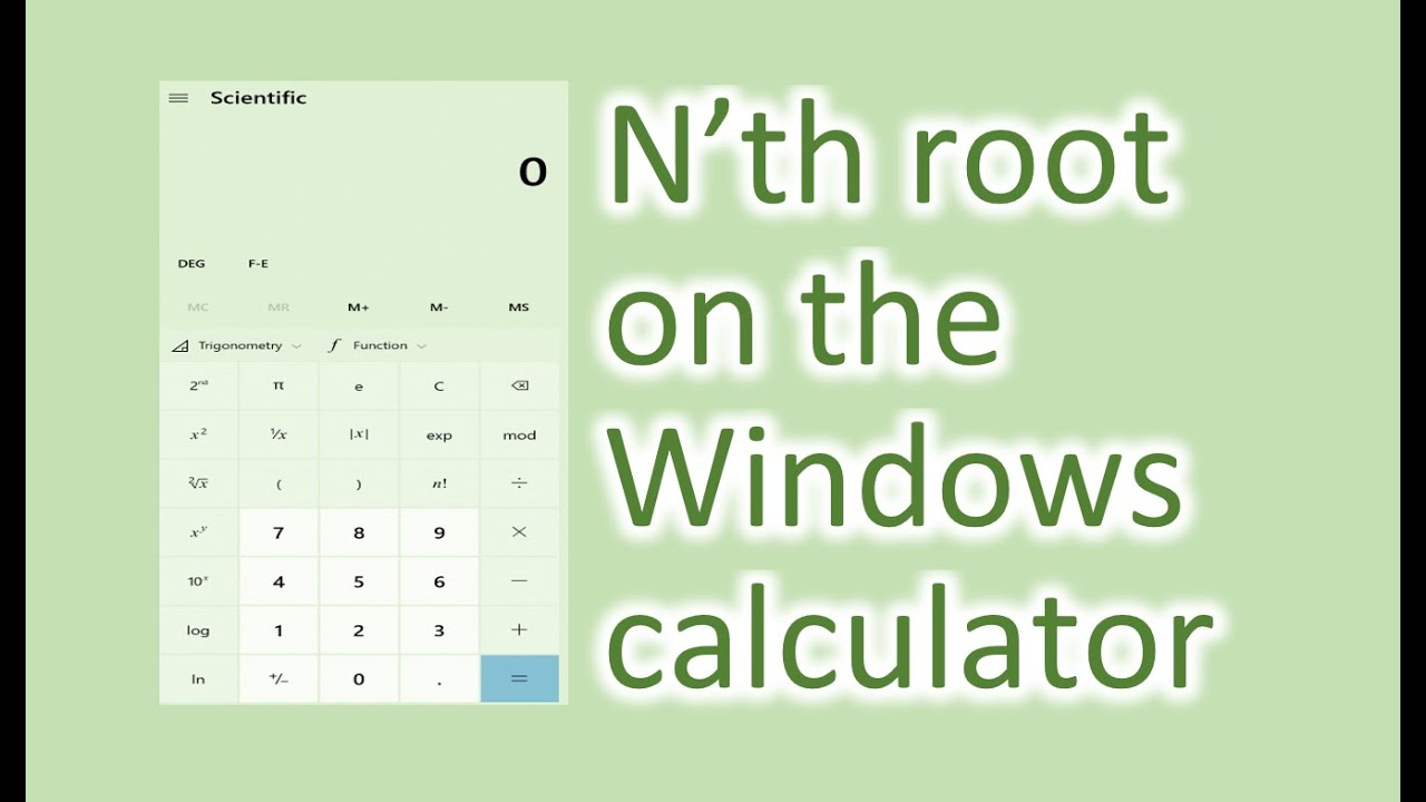 Извлечь корень степени N на калькуляторе Windows