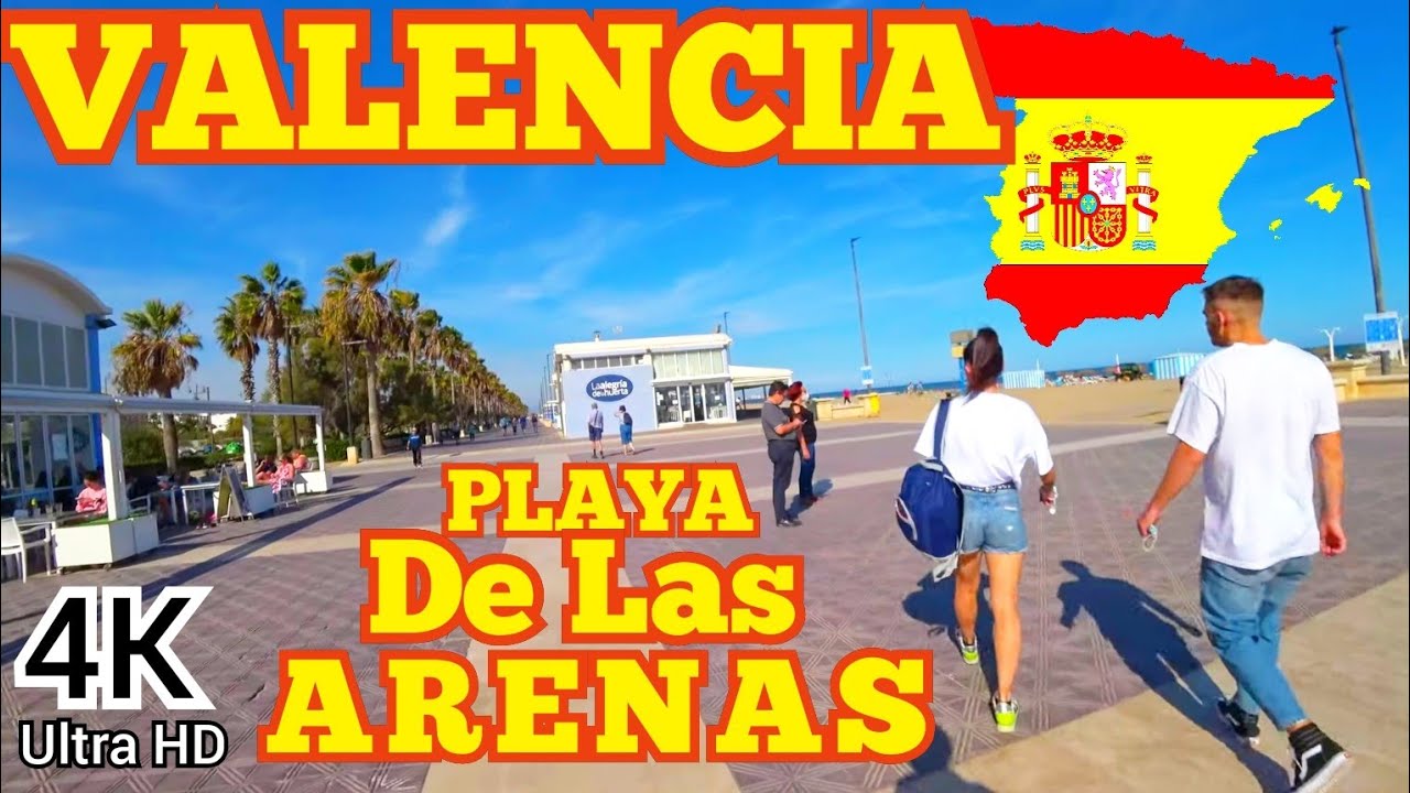 Valencia 4K | BEACH DE LAS ARENAS | SCOOTER TOURS (4K ultra HD)